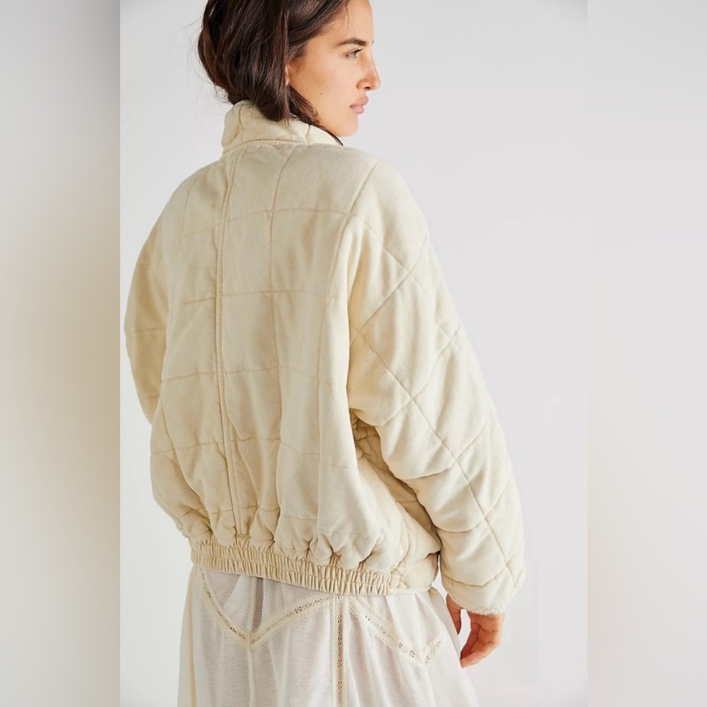 Free People Vanilla Cream Dolman Quilted Knit Jacket - Picture 3 of 7